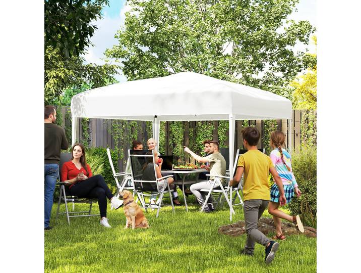 Outsunny Tonnelle Pop-Up 3x3 Anti-UV Blanc