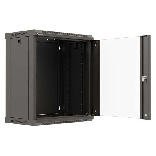 Lanberg 19" 12U 540x350 Wandgehäuse Glastür (FlatPack) sw (12 HE, 19 Zoll Rack) (WF03-5312-10B)
