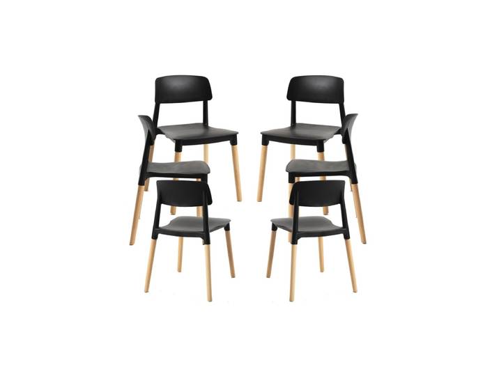 6er Set Estin Stühle - Schwarz