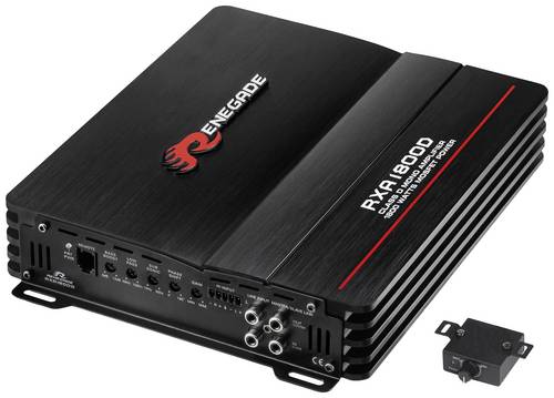 Renegade RXA1800 1-Kanal Endstufe 1800W Lautstärke-/Bass-/Höhen-Regelung Passend für (Auto-Marke): Universal