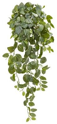 Nearly Natural "36"" Fittonia Hanging Bush Artificial Plant (Set of 2) (Real Touch)"