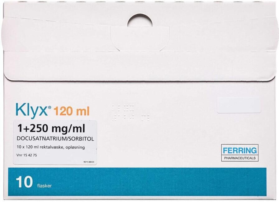 Orifarm Klyx 1 + 250 mg/ml 1200 ml Rektalvæske, opløsning