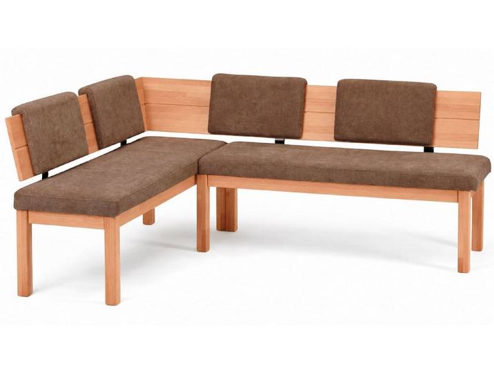 58 aufm Kessel Sitzbank Eckbank Danny 2 für 5 Personen Massivholz + Microfaser Kernbuche/Braun (inkl. Versand, Lieferung bis Verwendungsstelle), Stabiler Stand dank Stollengestell und hochwertigen Materialien