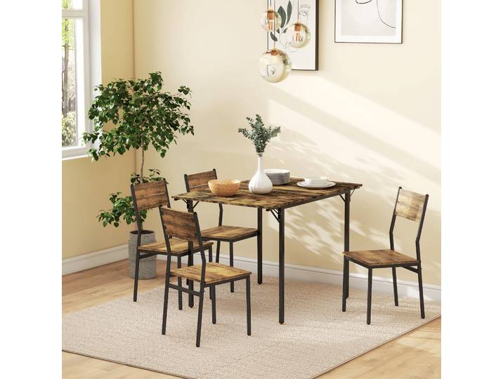 HOMCOM Table Extensible Industrielle avec 2 Rabats 2-4 Personnes