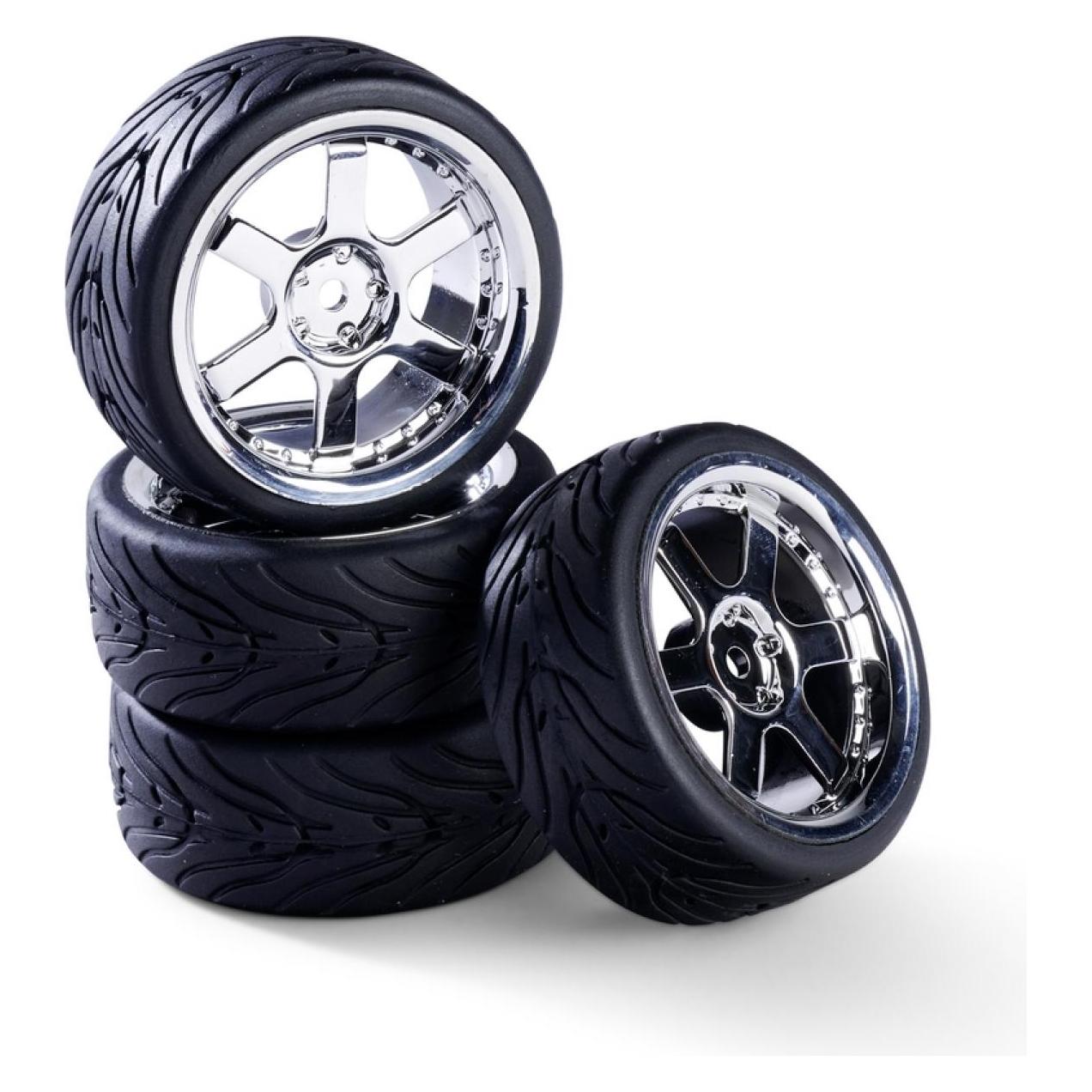 Carson 1:10 Räderset 6 Sp.-Design (4) chrom (500900191)