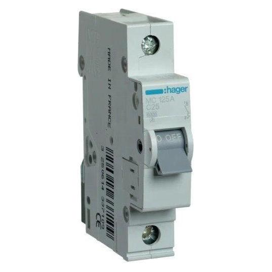 Hager AUTOMATIC SWITCH 1P 25A C 6KA (3250614337109)