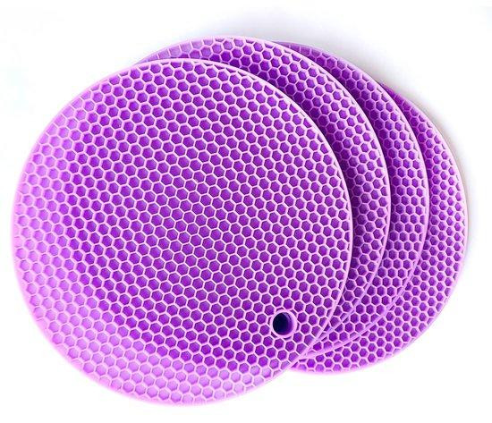 Unyqoos 4-delige siliconen onderzetterset - hittebestendig en antislip met wafelmateriaal