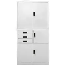 vidaXL Büroschrank Hellgrau 90x40x180 cm Stahl