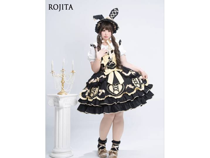 Robe JSK à nœud surdimensionné en dentelle en forme de cœur, style gothique Lolita, robe de princesse, style doux, robe à volants superposés pour femmes