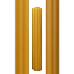 Wiedemann Kerzen Rillen Kerzen Natur 300 x Ø 45 mm, 4 Stück