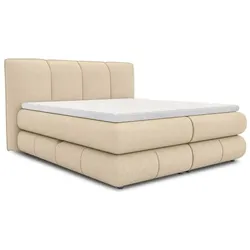 Boxbett Alberto 160 x 200 cm Stoff Beige