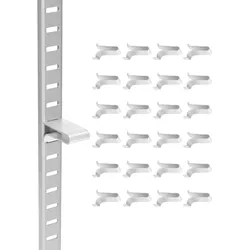 VEVOR Regalklammern, 40er-Pack, Pilaster Regalhalter aus Stahl zur Unterstützung von Metall-, Holz- & Glasregalen, kompatibel mit Schränken, Bücherregalen, Schuhregalen, Silber