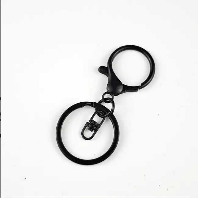 INF 10 Stück DIY Plüschtier-Schnallen, Metall-Hummerverschlüsse mit Schlüsselringen und D-Ringen Schwarz