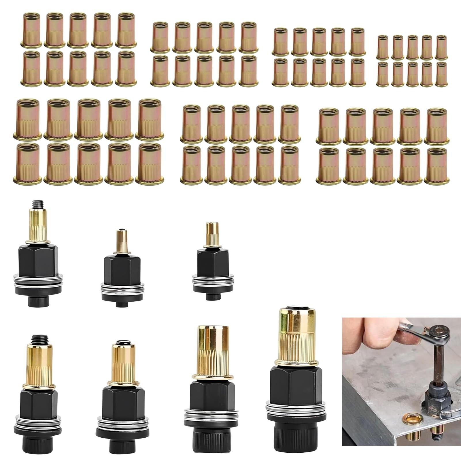 Solidchoice Set van 7 Rivet Nut Tangen met 70 Moeren