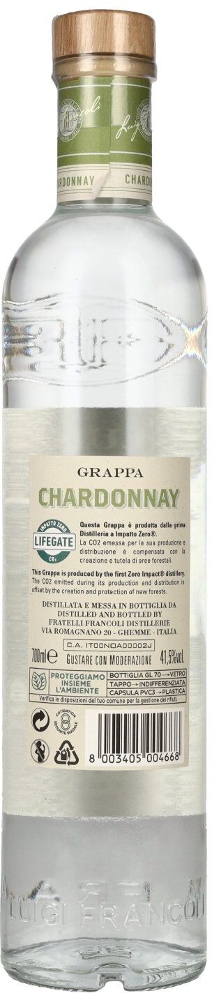 Luigi Francoli Grappa Chardonnay 41,5% Vol. 0,7l