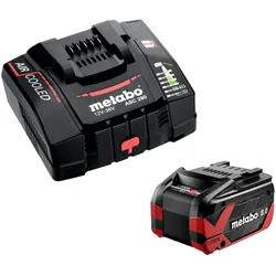 Metabo, Werkzeugakku + Ladegerät, Basis Set 1x LiHDX Akkupack 18 V 8,0 Ah Akku ( 624975000 ) + ASC 290 Ladegerät ( 627370000 ) (18 V)