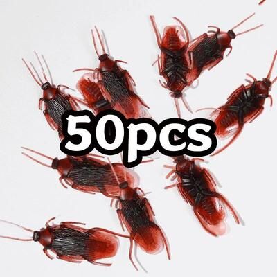 Uplift Treasures 50 Piece Realistic Fake Cockroach Prank Toy Set cockroach 50pcs