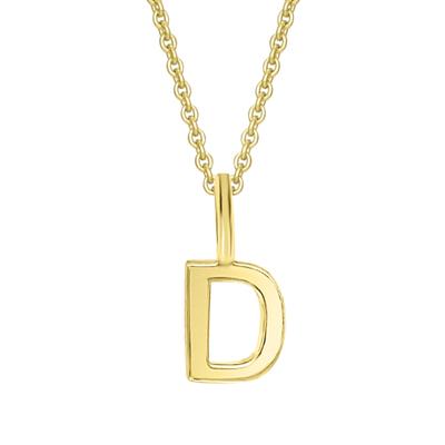 Namenskette ONE ELEMENT "Halskette - Namenskette mit Buchstabe D Buchstaben Anhänger aus", gold, Halsketten, Damen, Gelbgold 333 Gold, Gelbgold 333, Gold, Buchstabenanhänger – ein persönliches Geschenk mit Bedeutung