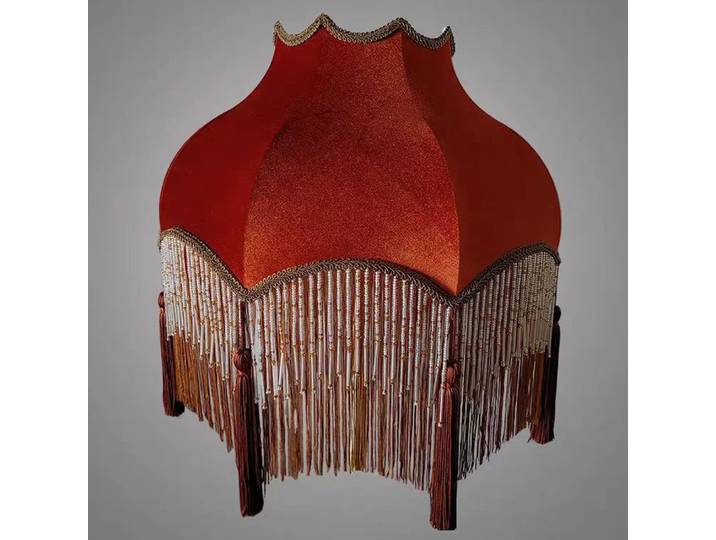 Lampadaire grand abat-jour Caramel velours perle chaîne frange suspendue tissu accessoires d'éclairage couverture de lumière