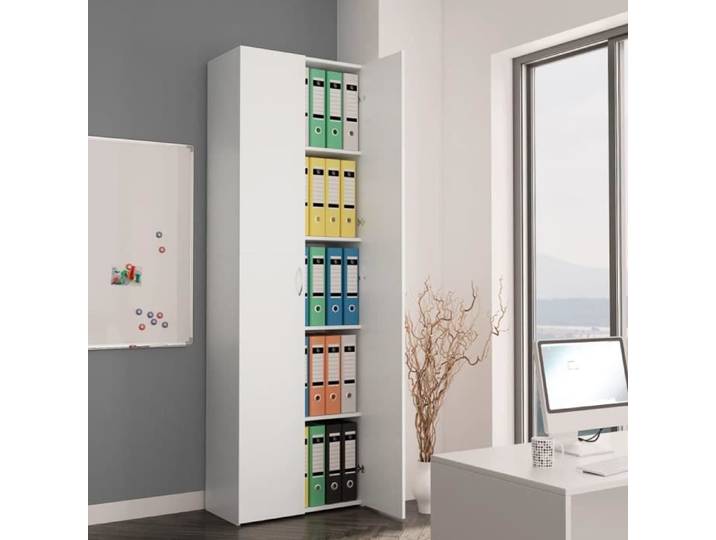 Armoire de bureau - GOTOTOP - Blanc - Contemporain - 60 x 32 x 190 cm