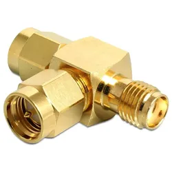 DELOCK HF Adapter SMA -> 2x SMA Bu/St T-Stück