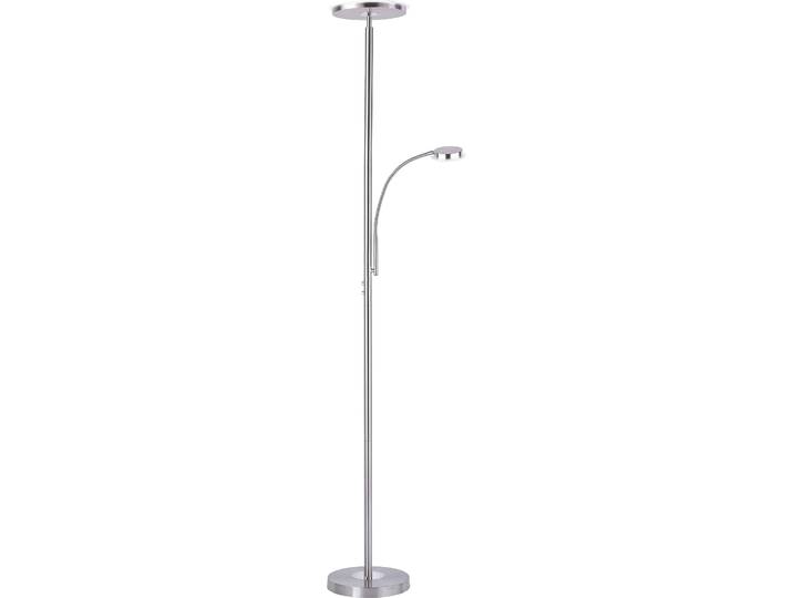LeuchtenDirekt Hans LED-Deckenfluter mit Leselampe LED W Stahl