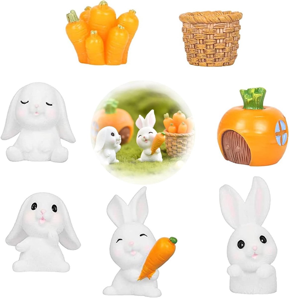 Miniatuur Paashaas Figuren voor Micro Landschap Decoratie en Fotografie