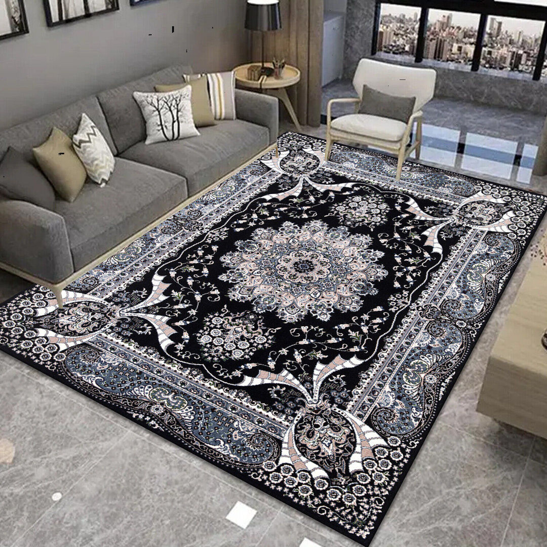Latitude Vive Blaklie Area Rug Black Rectangle 200 x 290cm