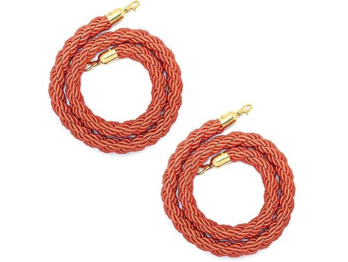 Abspannseil, Orangefarbenes, geflochtenes, gedrehtes Hanfseil mit Haken(2 Pack,4m/13ft)