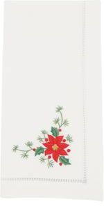 Saro Lifestyle "Whimsical Poinsettia Embroidered Napkin (Set of 6) - 20""x20"""