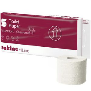 Satino Toilettenpapier HiLine, 081500, MT1, 3-lagig, Tissue, Kamillenduft, 150 Blatt, 8 Rollen