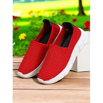 Slip-On-Sneaker für Damen – atmungsaktives Webdesign mit bequemer Sohle, ideal für lässige Ausflüge im Frühling und Sommer