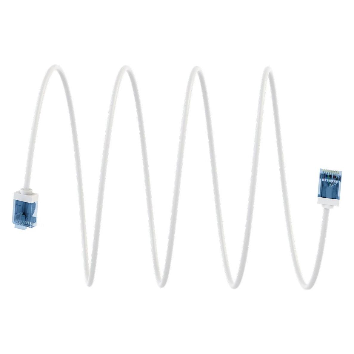 Goobay Ultraflexibles CAT 6A Patchkabel, slim, U/UTP, weiss (CAT6a, 0.25 m) (74284)