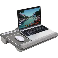 Desire2 Schossschreibtisch Supreme für Linkshänder, Grau, Notebook Ständer, Grau