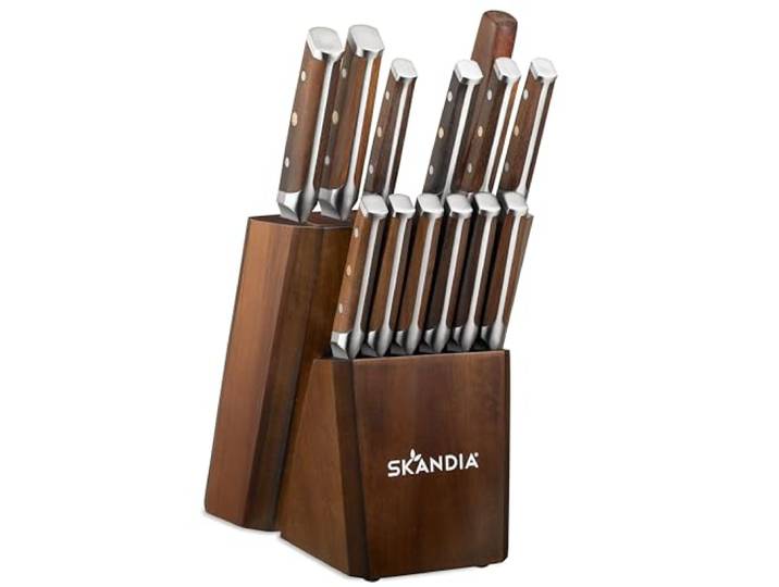 Hampton Forge Harley Messerblock-Set, 14-teilig, Braun