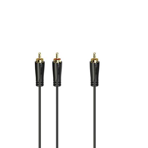 Hama 00205097 Subwooferkabel, Cinch-Stecker - 2 Cinch-Stecker, vergoldet, 5,0m