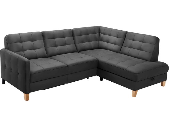 Ecksofa EXXPO - SOFA FASHION Elio, kompakt & bequem, zeitloses Design, Breite 228cm, L-Form , schwarz, B:228cm H:84cm T:174cm, Sofas, Ecksofa, wahlweise mit Bettfunktion und Bettkasten