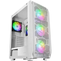 Mars Gaming Boitier Moyen Tour E-Atx Mc-Kx RGB Avec Panneau Vitré (Blanc) (ATX, E-ATX, mATX, Mini-ITX), PC Gehäuse, Weiss