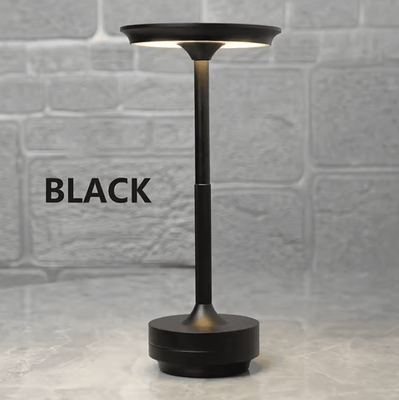 Inspire Curations Rechargeable Cordless LED Desk Lamp Touch Dimmable Retro Table Light black