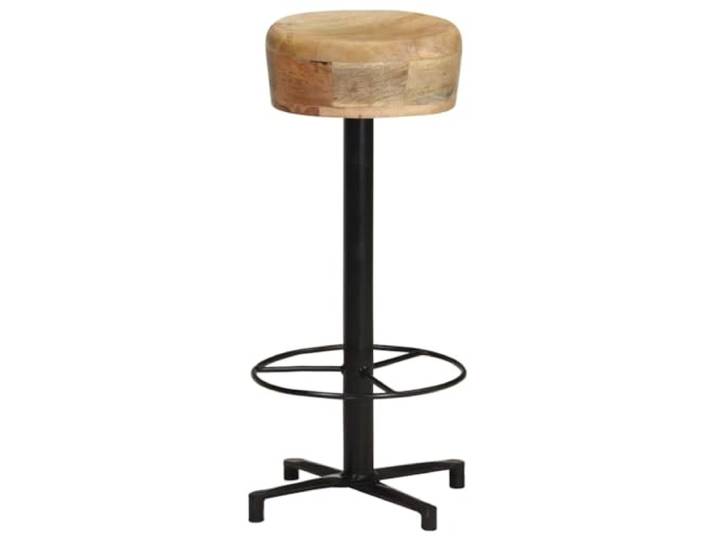 HKLGBVCR Barhocker, Mangoholz, 2-teilig, 76 cm, mit Fußstütze Massives Mangoholz, Eisenbasis, integrierte Fußstütze, Kapazität 110 kg, einzigartige Körnung