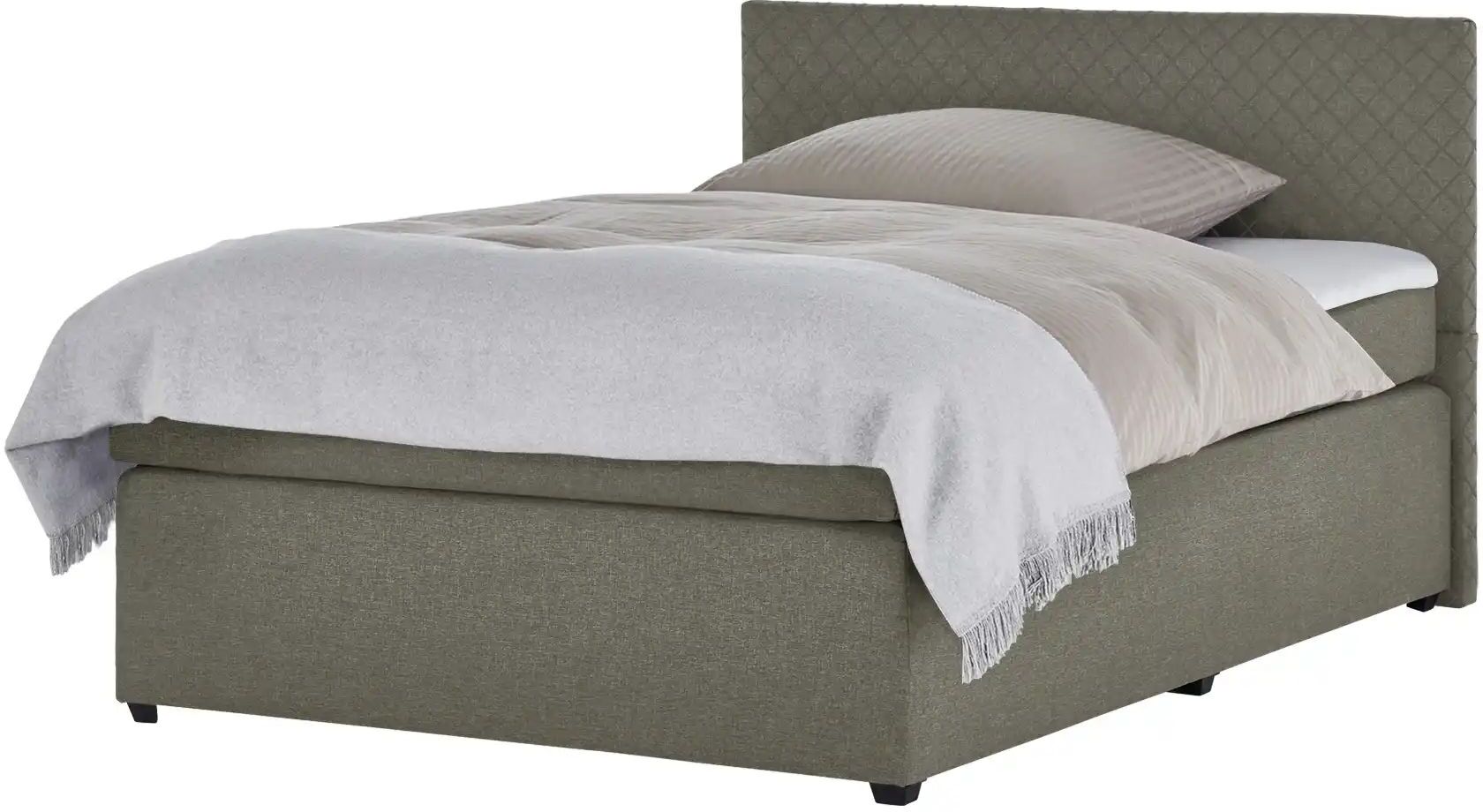 Höffner Boxspringbett  Countess ¦ grau ¦ Maße (cm): B: 147 H: 104