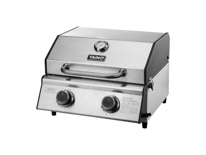 Taino Gasgrill Platinum Compact, Silberfarben, Metall, 45x34x45 cm, Grills, Gasgriller
