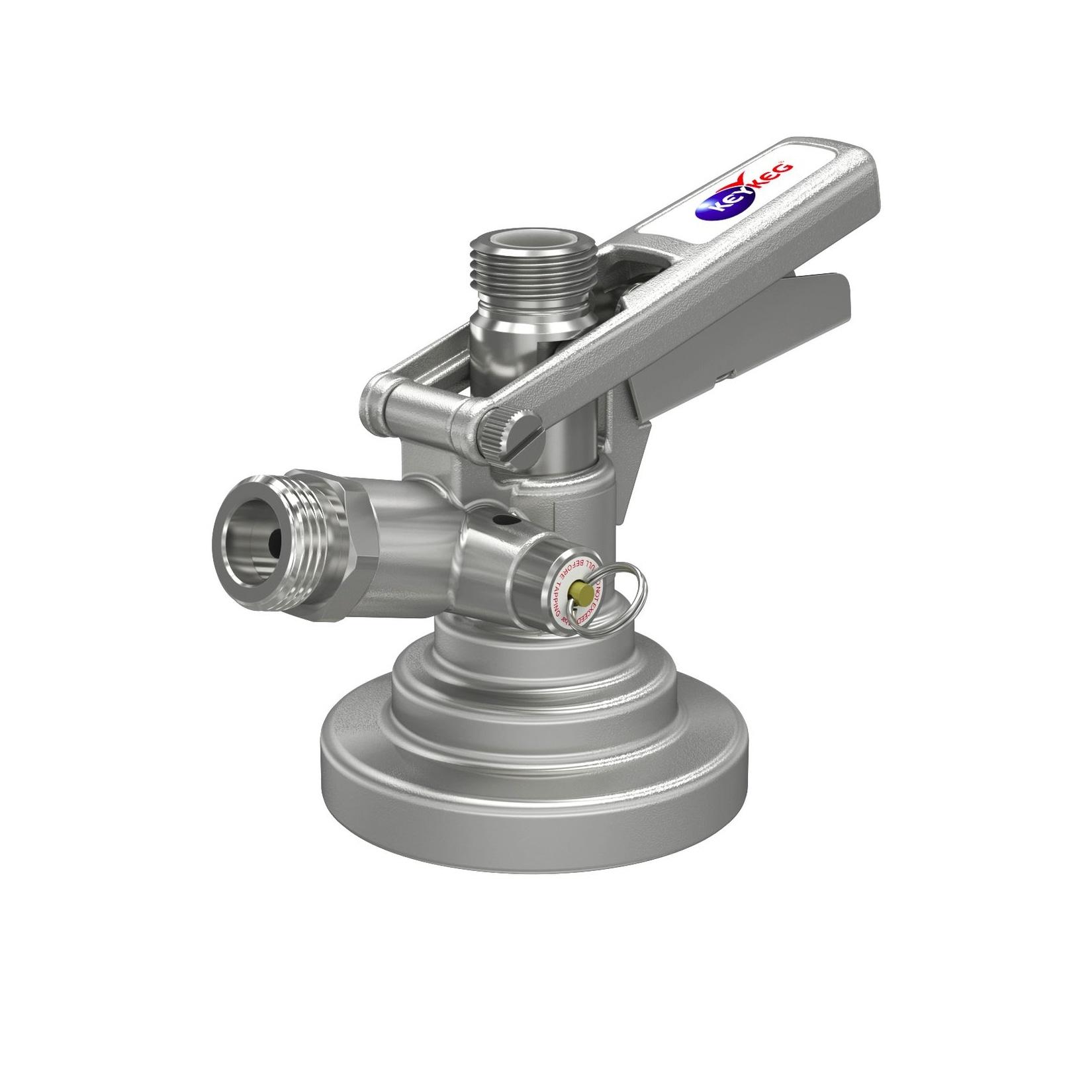 Zapfkopf, Keg Verschluss für KeyKeg Fässer - Mit Sicherheitsventil & Edelstahl-Fühler für Bier, Wein & Softdrinks