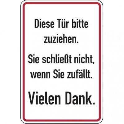 Dreifke® Aufkleber | Hinweisschild, Diese Tür bitte zuziehen, 300 x 200 - 200x300 mm Folie selbstklebend