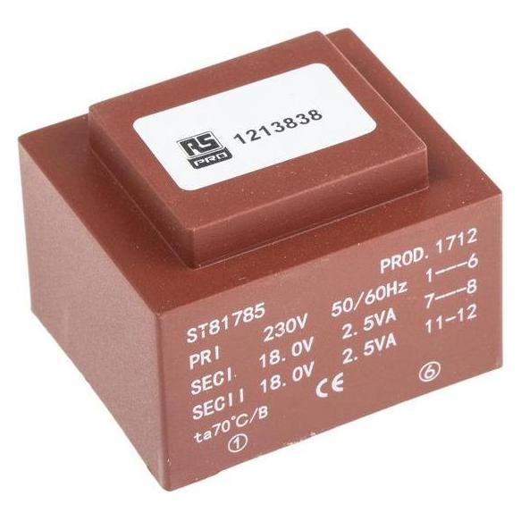 RS PRO PCB Transformer 5VA 2x18V (1213838)