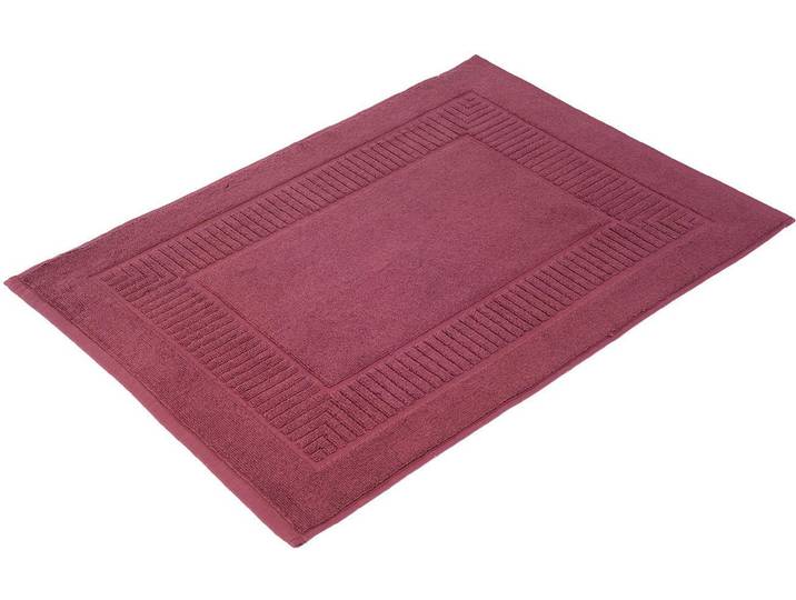 Badematte GÖZZE BIO Frottier Gr. 2, lila (beere), H:7mm, Baumwolle (Bio-Baumwolle), Badematten, Badematte, Badvorleger, Frottier-Qualität, mit Bordüre