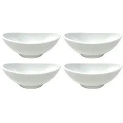 DanDiBo 4X Dipschalen Melamin Set Weiß 758 Snackschale Servierschale Klein Mini Saucenschälchen Soja