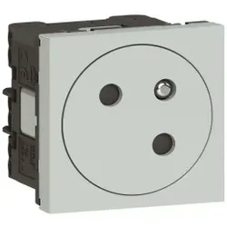 Legrand 077197L Mosaic Link Steckdose 45° F/B Standard, erhöhter Berührungsschutz Farbe: Grau