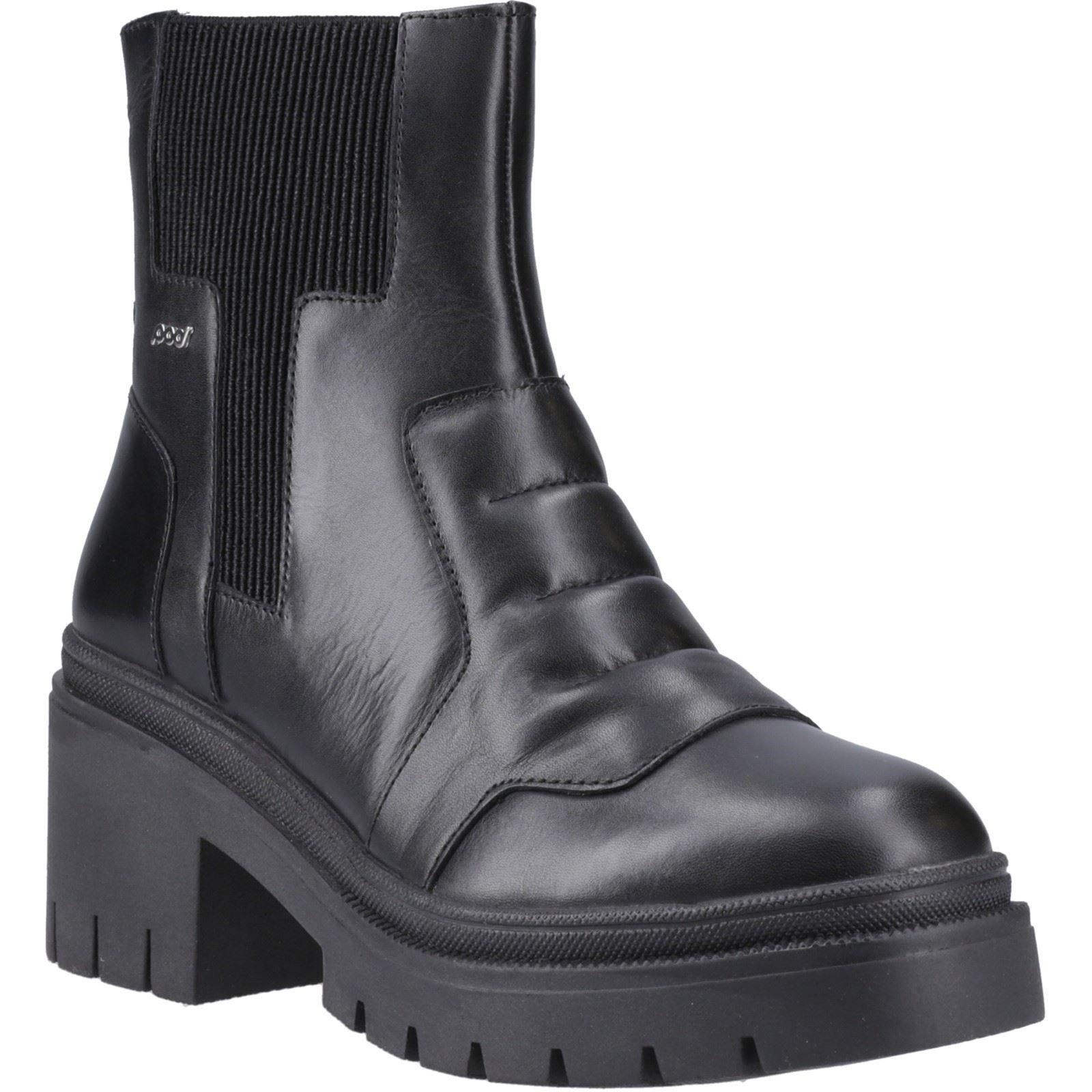 Pod Lillian Leder Damen Schwarz Stiefel