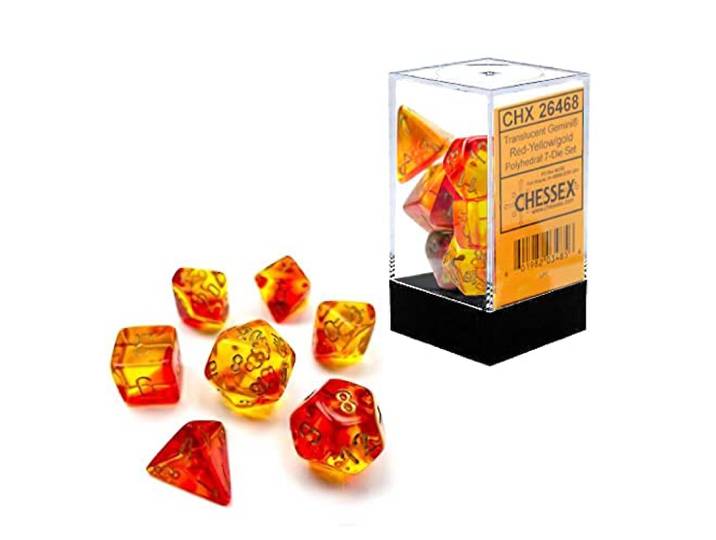 Chessex Gemini Translucent Red-Yellow/gold